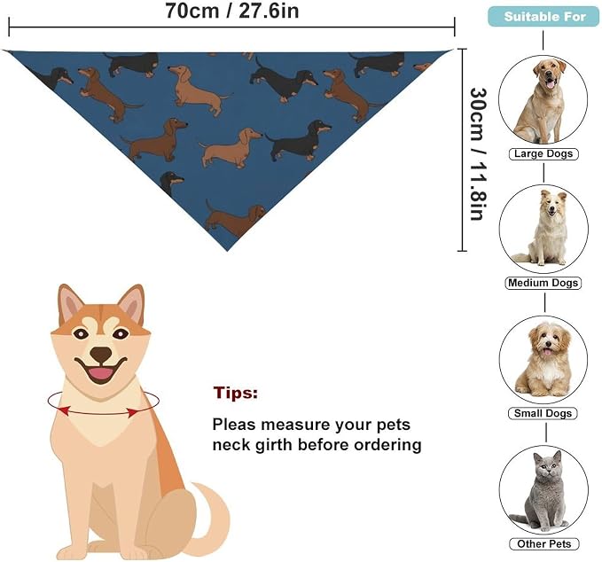 Pet Scarf for Small and Large Dogs Party Supplies, Casual Daily Use, Washable Weenie Dachshund Dogs Lightweight Pet Fashion Accessories