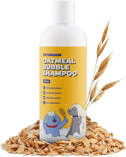 PETHROOM Premium Oatmeal Dog Shampoo for Itchy Sensitive Skin, Hypoallergenic with Oat, Hemp, Lavender & Milk Protein for Dry Skin Treatment and Allergy Relief, 16.9 oz