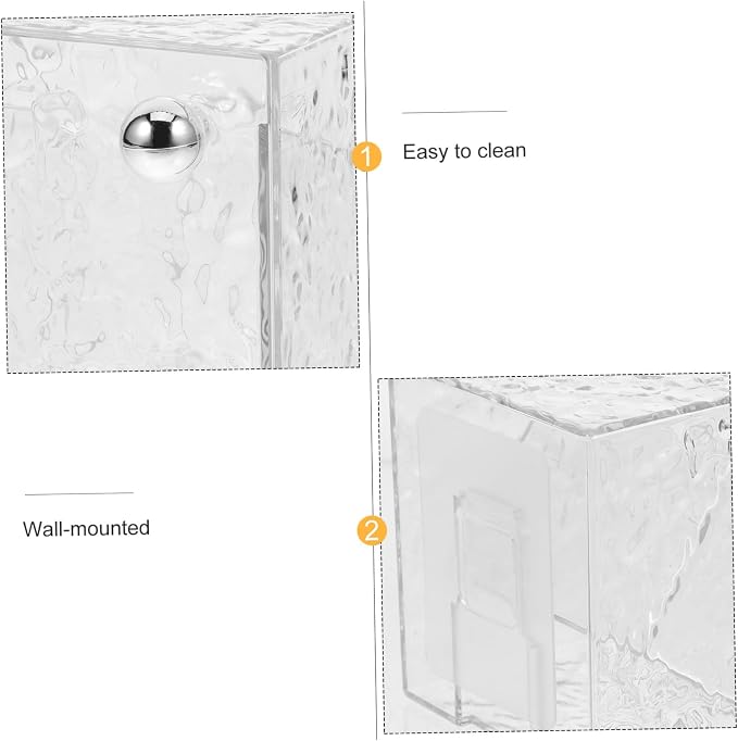 Cabilock Cotton Pads Holder Vanity Organizer Wall-mounted Storage Canister Box Pet Material