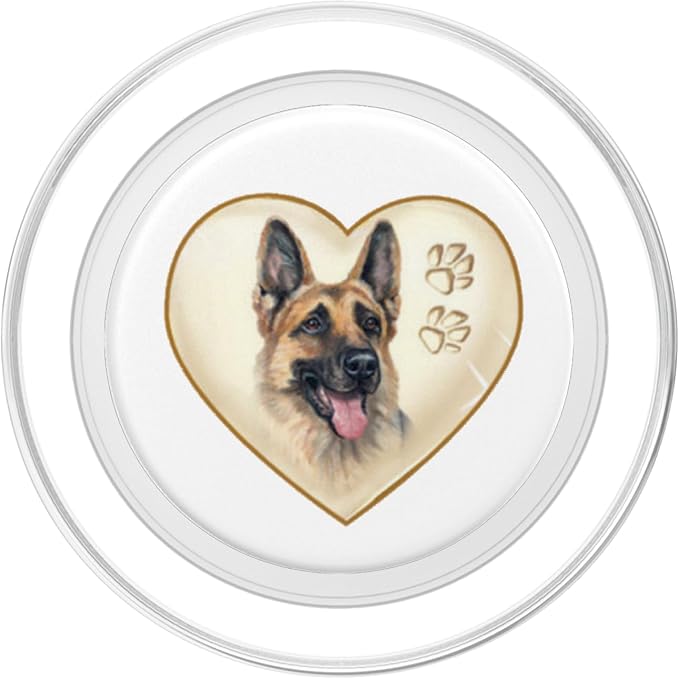 Dog, Pet, German Shepherd, Puppy, Heart, Paws, Pop-Socket PopSockets PopGrip: Swappable Grip for Phones & Tablets PopSockets PopGrip for MagSafe