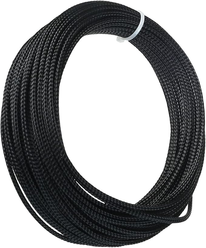 Jutagoss PET Expandable Braided Cable Sleeve, 32.8ft - 1/8 inch Black Cable Management Sleeve, Wire Loom Tube Cord Protector for USB Cable, Power Cord, Audio Video and More, 1Pc