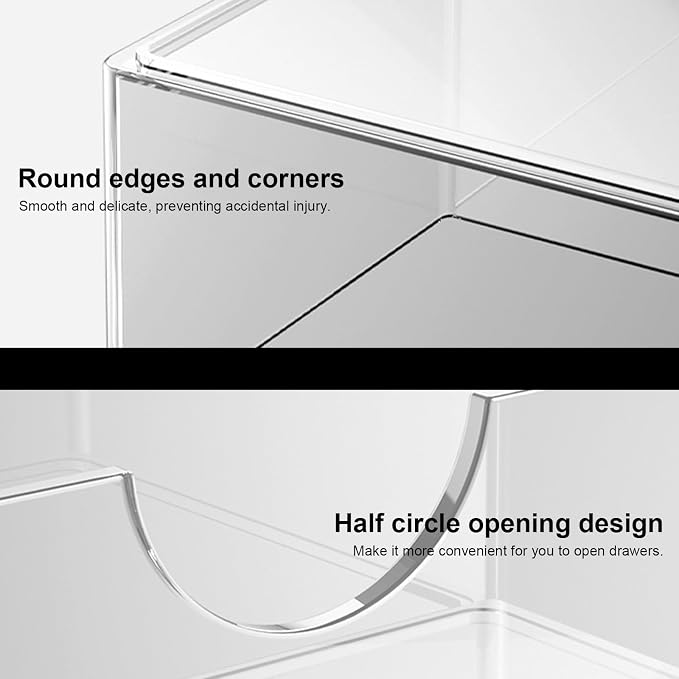 Practical Storage Container with Dividers Functional Stackable Drawer Storage Container for Beauty and Jewelry Beauty Product Box