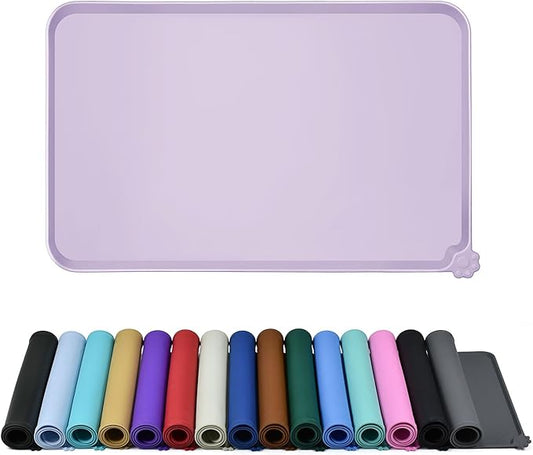 Reopet Waterproof Pet Feeding Mat, Non-Slip Silicone Placemats for Dog Cat Food and Water Bowl, High Raised Edges to Prevent Spills and Protect Floors