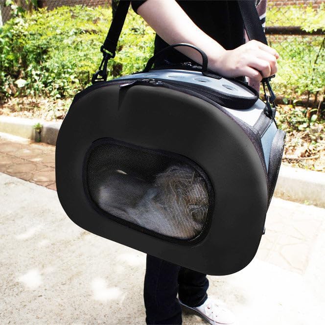 Pet Life ® 'Final Destination' Military-Grade Hardshell and Light 2-in-1 Wheeled or Carrying Travel Airline Cat and Dog Carrier Crate or Portable Pet Kennel