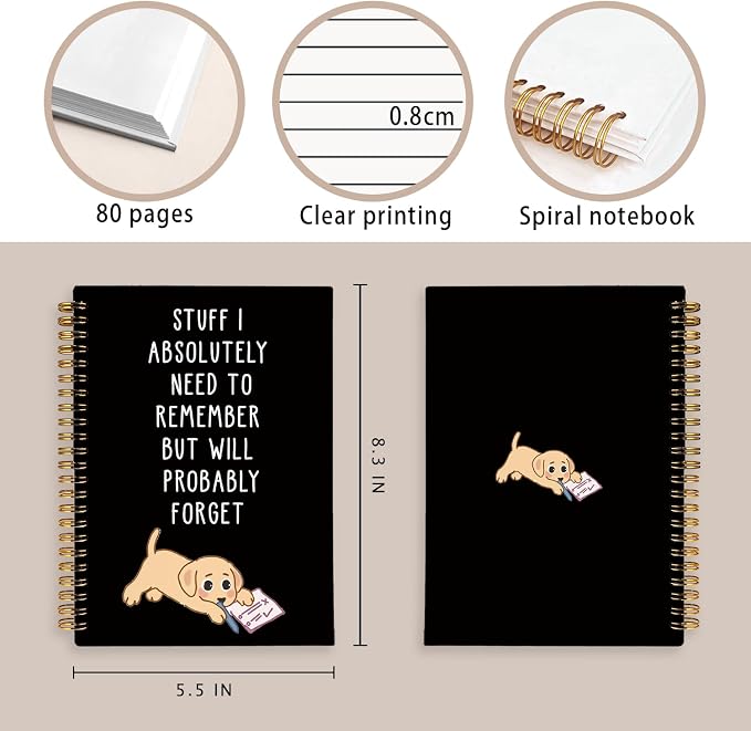 LIANGW Funny Labrador Retriever Puppy Gifts Spiral Notebook Journal | Labrador Retriever Gifts Journal for Writing,Pet Dog Mom Owner Lovers Gift,Dog School Office Stuff Supplies,5.5x8.3 Inch