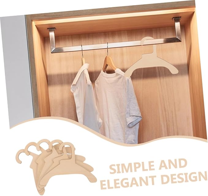 BESPORTBLE 5pcs Wooden Pet Clothing Hanger Rack for Dog and Cat Apparel Pet Pants Organizer for Easy Hanging for Home Travel and Storage