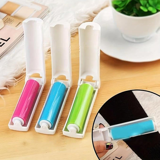 3pcs Reusable lint Roller, Reusable Foldable Portable Clothes Washing Carpet Sheets dust Suction Brush Picker Set Cleaner,Pet Hair Remover Brush (3, Blue)