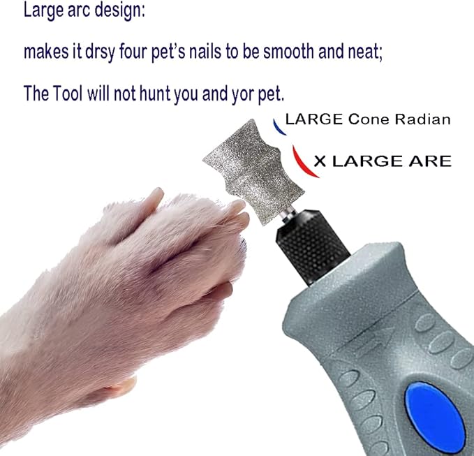 Diamond Dremel Dog Nail Grinder Bits for Rotary Tool-1/8'' Dremel Dog Nail Grinder Attachment-Pet Nail Grinder Bit Work for Animals Nail Care Large B 1P