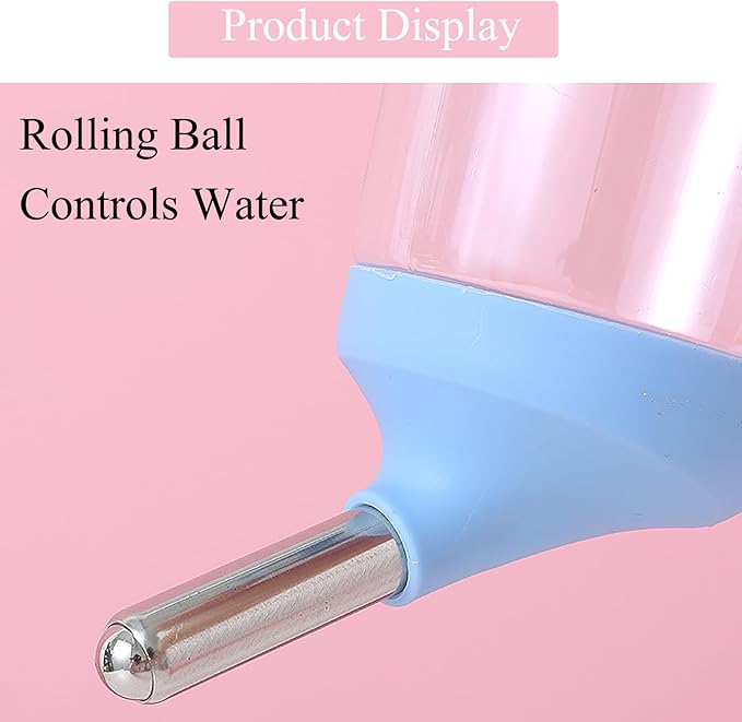 Dog Crate Water Bottle Dispenser - No Drip Dog Kennel Water Dispenser & Cage Bottle - Easy-to-Use Water Bottle for Cat Crate - Perfect for Keeping Your Pet Hydrated (Pink)-350ML
