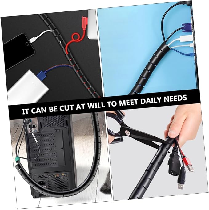 STOBOK Spiral Cable Wrap Sleeve 10m Cable Management Tube for PET-Proofing Wires Flexible Coiled Organizer