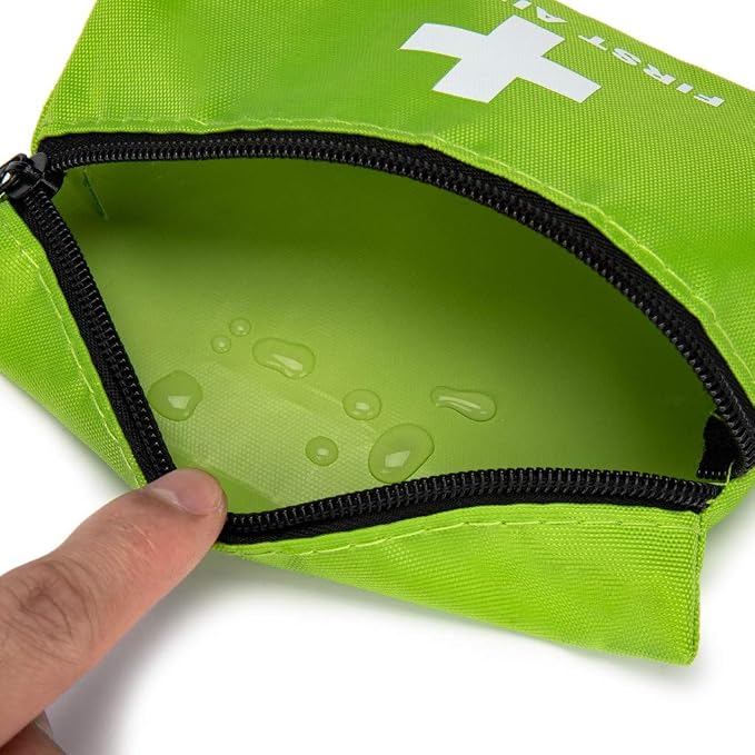 Red First Aid Bag Empty First Aid Kit Empty Waterproof First Aid Pouch Small Mini for First Aid Kits Pack Emergency Hiking Backpacking Camping Travel Car Cycling (Green, 6.3x4.3 1PC)