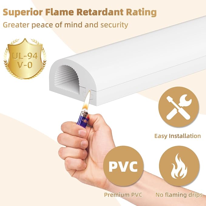 78" Side Open One Cord Hider (<1/4") for Wall Mounted Tv,Silicone Flexible | Cable Cover to Hide Conceal Cords Along Wall,Wire Raceway Management Cable Concealer Channel,Electric Cord Organizer,White