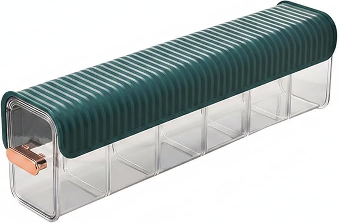 Stackable Storage Box with Dividers, Clear PET Plastic Organizer for Accessories & Essentials, Space-Saving Drawer Bin