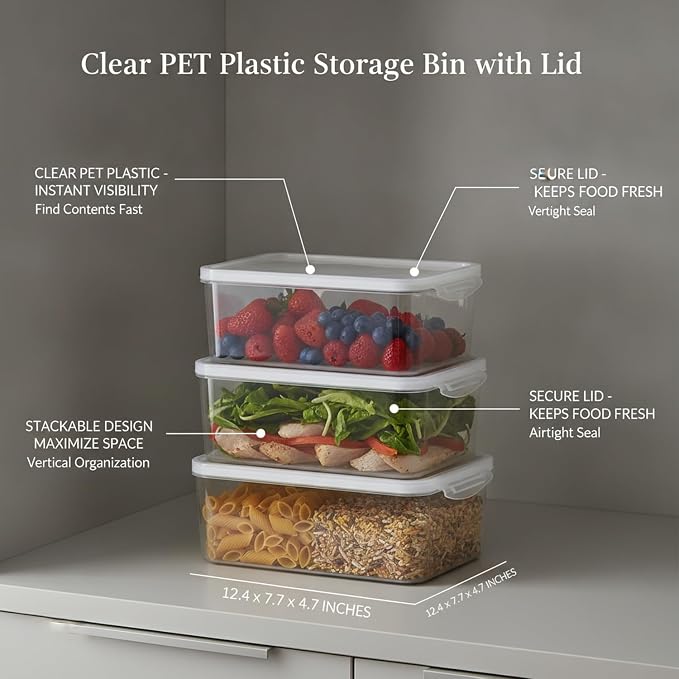 Rectangular Clear PET Storage Bin