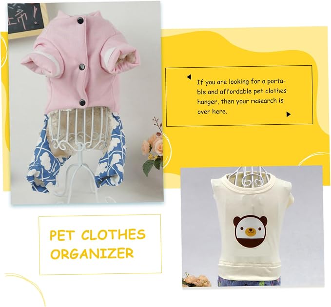 VICASKY Vintage PET Clothing Display Rack Retro Iron PET Clothes Hanger for Apparel Showcase for Dogs and Cats Sturdy and Stylish
