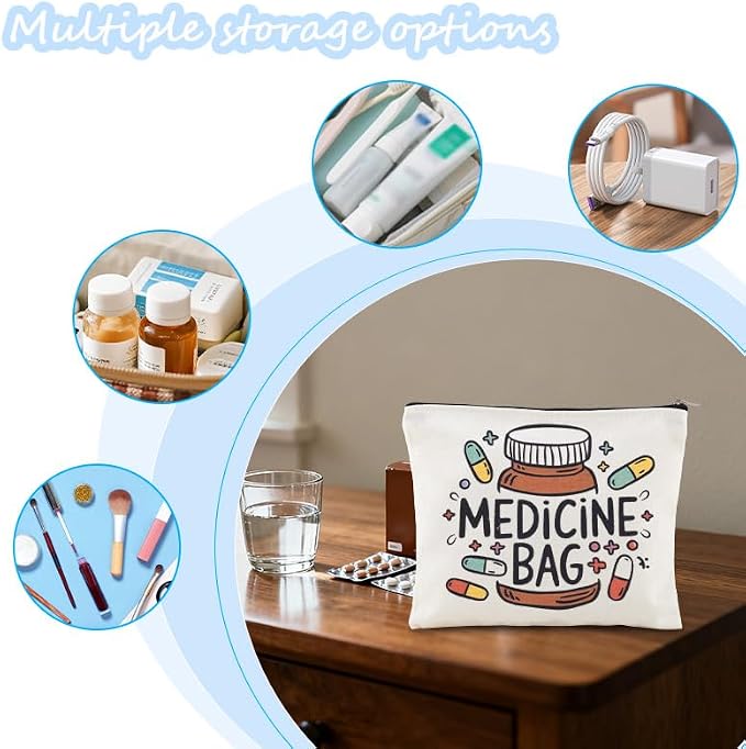 Sisadodo Charging Cable Organizer Travel Bag Toiletry Makeup Cosmetic Bags Medicine Med Toiletry Bag Pouch Diabetic Gifts Bags
