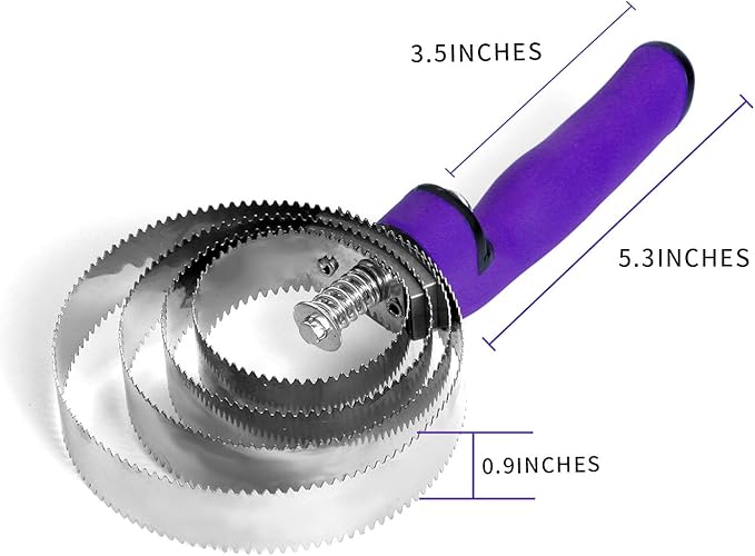 BOTH WINNERS Reversible Stainless Steel Curry Comb with Soft Touch Grip (Purple)