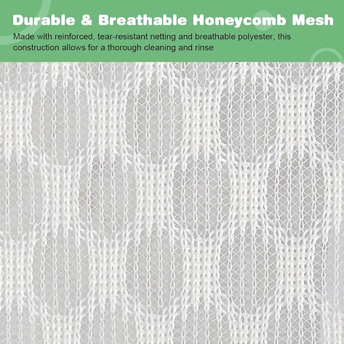Tenn Well 2Pk 24x24" Honeycomb Mesh Laundry Bags XXL | XX-Large bags with colorful zipper for huge clothes, curtain, coverlet, carpet, durable honeycomb mesh