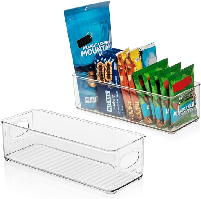 ClearSpace Plastic Pantry Organization and Food Storage Bin, 2 Pack | Clear food storage bins organize pantry, fridge, and kitchen essentials while maximizing storage space