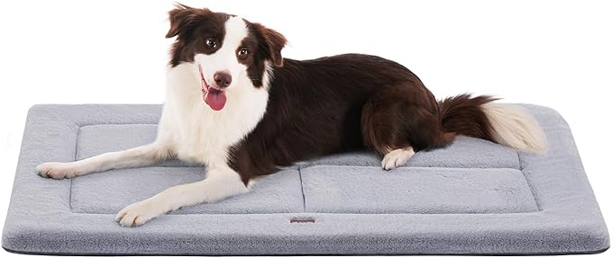 MADE 4 PETS Dog Crate Pad Washable Dog Bed for Medium Large Dogs, 35"x23" | Washable & Reversible, Anti-Slip Kennel Mat for Cozy Sleeping, Soft Fluffy Dog Bed for Indoor & Outdoor Use, Gray