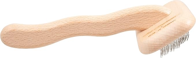 Chris Christensen Mark I Slicker Brush for Dogs, 12mm Pins, Groom Like a Pro, Handcrafted Lightweight Beechwood Ergonomic Handle, Stainless Steel Pins, A5I X-Small. Made in Germany.