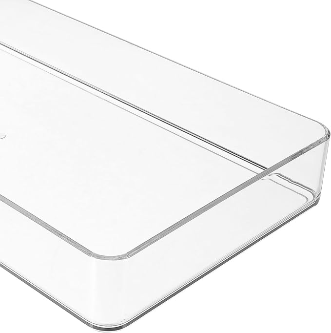 Reusable Pet Drawer Organizer Box for Kitchen Utensils and Cosmetics Storage Plastic Kitchen Drawer Divider Tray for Efficient Organization