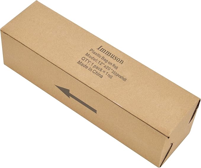Immuson 12" x 20" Plastic Produce Bag on a Roll Food Storage Bag Clear Plastic Produce Bag for Fruits, Vegetable,Bread, Kitchen Bags (2800 Bags-8 Roll)