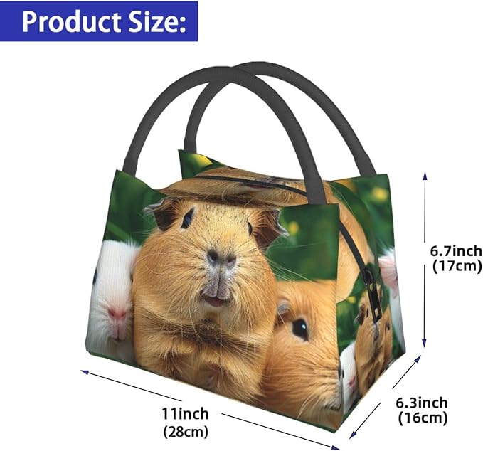 Cute Pet Printed Insulated Lunch Tote Bag for Men Women Reusable Lunch Box Cooler Bags Wide Open Lunch Organizer for Work Travel Picnic