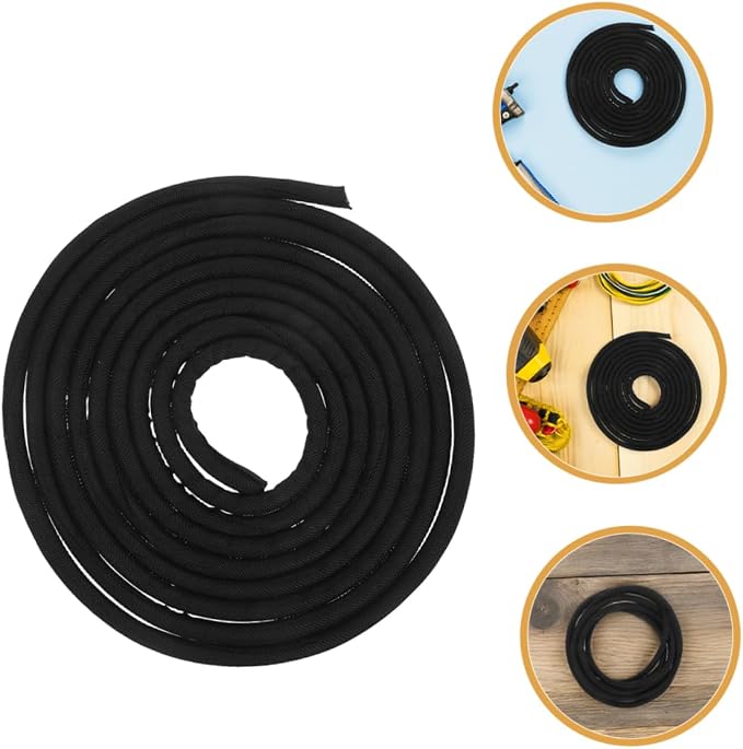 VILLCASE Self Wrapping Cable Sleeve Chew Cord Protector for Pets Durable Wire Organizer for Home Office Use Black Long Safe for Dogs Cats