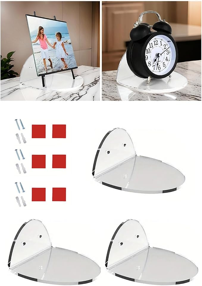 3pcs Acrylics Wall Mounted Shelves Accessory for Security Cameras Baby Monitors and Speakers Clear Storage Brackets