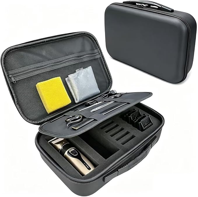 Hair Clippers Hard Travel Case, Hair Cutting Barber Supplies Holder, Trimmer Organizer Storage Bag for Pet Hair Clipper Storage Box for Men Razor Guard Grooming