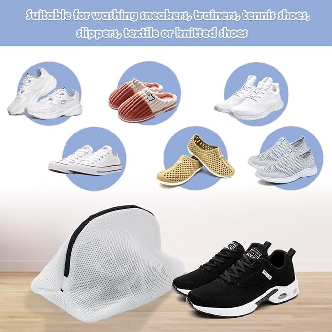 Tenn Well 3Pcs Mesh Laundry Bags For Shoes Sneakers Fits Size 12 | Mesh bags for trainers, tennis shoes, slippers, washing machine safe