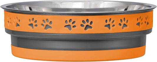 Loving Pets Corsa Dog Bowls- Stainless Steel Dog & Cat Bowls - Spill Proof Dog Food Bowl, Cat Bowl, Puppy Essentials & Pet Supplies Great for Home & Travel (Large 35-65 lbs, Inferno Orange)