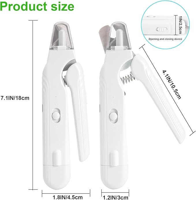 Pet Nail Clippers with Light for Dogs & Cats – Illuminates the Nail and Quick for Safe, Easy Trimming. Extra-Sharp Blades for Thick Nails