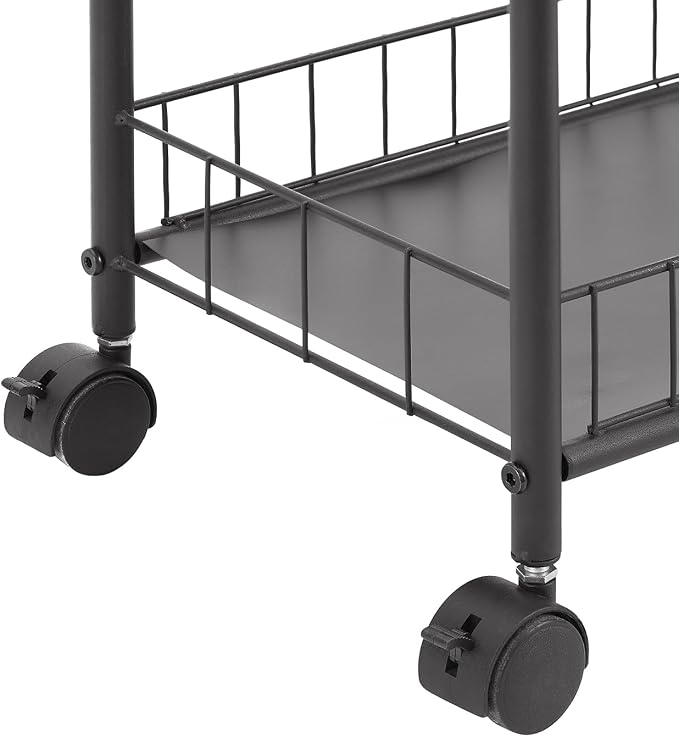 6 Tier Slim Rolling Storage Cart, Mobile Shelving Unit with Wheels, Metal Wire Storage Rack with Baskets for Kitchen Bathroom Office Laundry Narrow Piaces (6in Slim Rolling Cart)