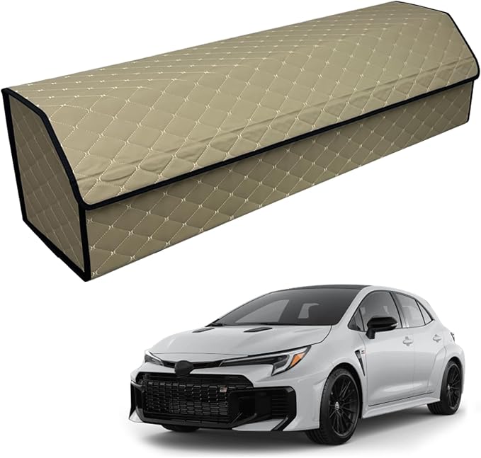 Car Trunk Organizer for For Toyota GR Corolla - Custom Fit,Large Space Outdoor Trunk Organizer with Leather,Hook and Loop Fastener,4-Layer Cover,For Toyota GR Corolla 2023-2025