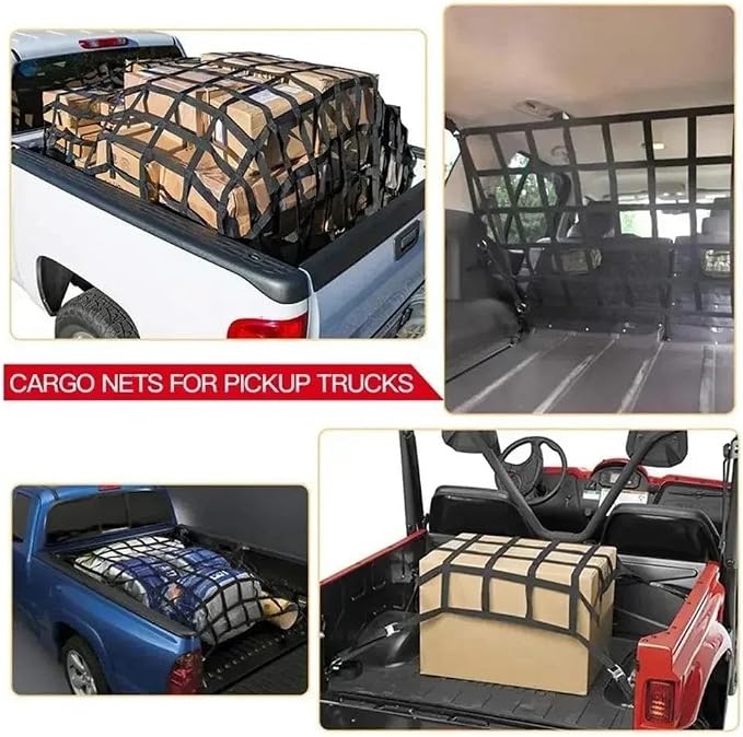 Car Nets 127X106cm/167X127cm/208X127cm Heavy Cargo Net Truck Trunk Roof Cargo Network Card For Trailer Luggage Net聽聽(L)
