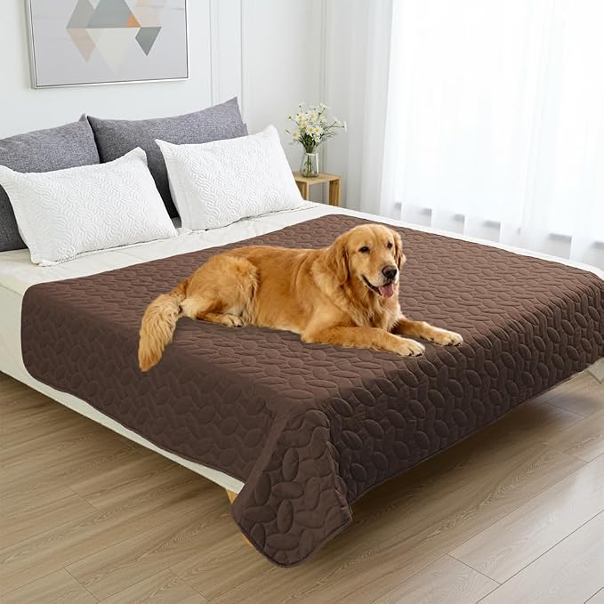 Ameritex Pet Bed Cover Dog Bed Blanket for Sofa and Furniture Waterproof New Pattern Design (52x82 Inch, Chocolate)