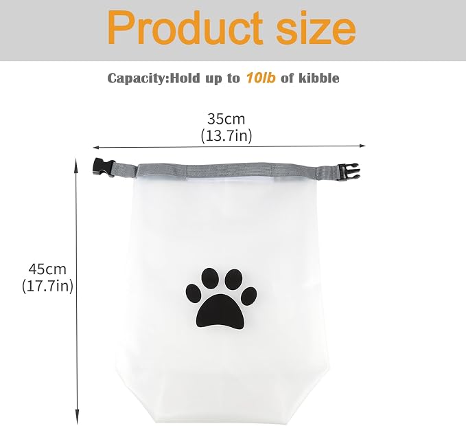 Roll Top Dog Food Travel Bag 42cup,Travel Dog Food Container,Reusable EVA Dog Food Bag,Waterproof Dog Kibble Container,Dog Camping Essential-Ideal for Dog Boarding,Weekend Getaways