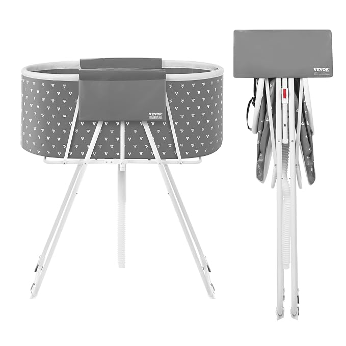 VEVOR Portable Dog Bathtub Foldable Pet Shower Station with Drain, Grey | for Washing and Grooming Small and Medium Dogs and Cats Indoors or Outdoors, with Efficient Drainage and Space-Saving Storage