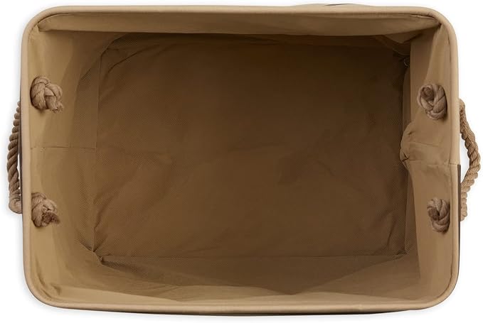 Bone Dry Pet Storage Collection Striped Paw Patch Bin, Large Rectangle, Brown