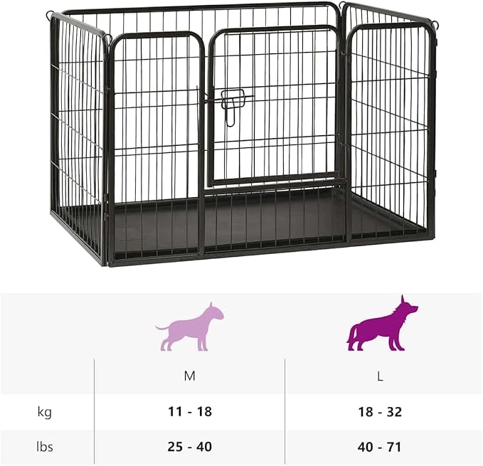 Heavy Duty Dog Playpen for Small Pets, Folding Metal Exercise Pen with Security Latch, 36 x 23.2 x 24 Inches, Indoor and Outdoor Pet Enclosure
