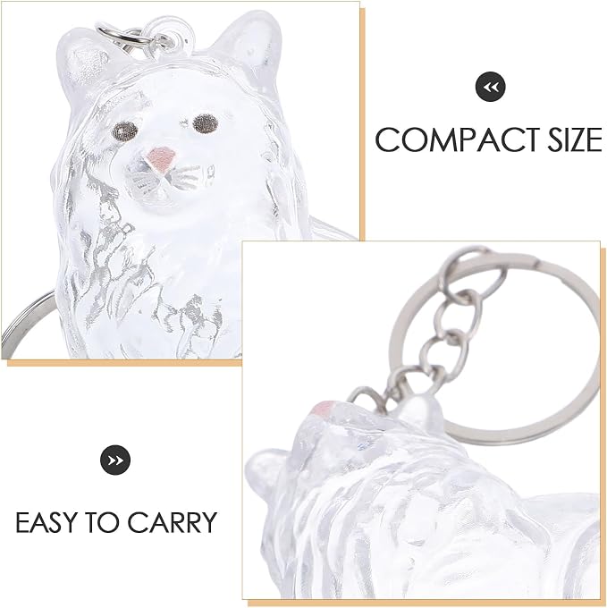 Outanaya Cat Hair Keepsake Cat Shaped Storage Box Keychain Abs | Portable View Capsule, Cute Memorial Organizer for Pet Hair, Home Use and Travel, Stylish Accessory