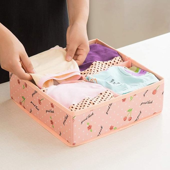Foldable Divider Storage Bra Drawer Non-Woven Folding Box, Tie Socks Underwear Underwear Storage Bag Container Box (Color : B) (A)