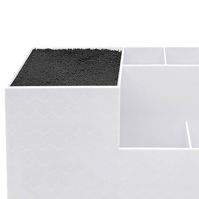 Haircut Tool Holder Hairdressing Tool Storage Box Salon Shear Organizer Hair Stylist Holder with Thickened Hygienic Sponge And Non Slip Base Suitable, white