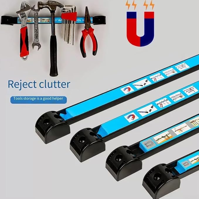 Wall Mounted Magnetic Tool Strip with Strong Magnets to Securely Hold Various Metal Tools and Keep Workspace Organized (12 inches)