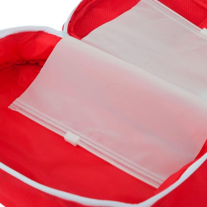First Aid Bag First Aid Kit Empty Medical Storage Bag Red Trauma Bag for Emergency First Aid Kits Car Workshop Cycling Outdoors (Red Handle)