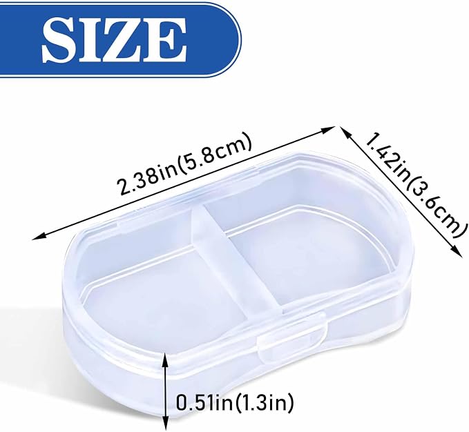 2PCS Pill Case Organizer, Daily AM & PM Containers, Medicine Holder, Ideal for Medication, Vitamin, Supplement, Perfect for Travel, Ideal for Purse (White)