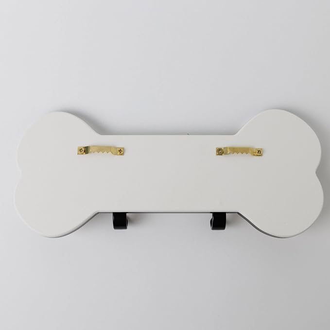 Noble Heritage Play TIME Dog Bone Leash & Key Holder - Wall-Mounted Organizer for Dog Leashes, Collars & Keys | Recycled HDPE Plastic | Indoor/Outdoor Use | Made in USA | Black White Black