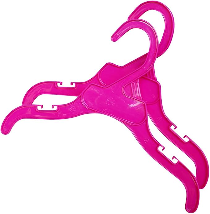 NACOCO 10pcs Pink Plastic Dog Puppy Pet Clothes Hanger (Set of 10) (Red,L)